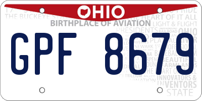 OH license plate GPF8679