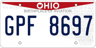 OH license plate GPF8697