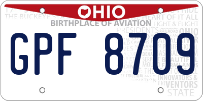 OH license plate GPF8709