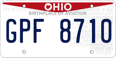 OH license plate GPF8710
