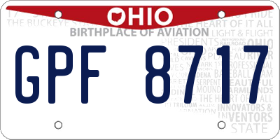OH license plate GPF8717