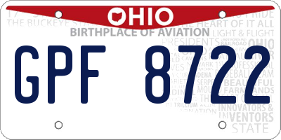 OH license plate GPF8722