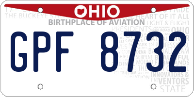 OH license plate GPF8732