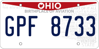 OH license plate GPF8733