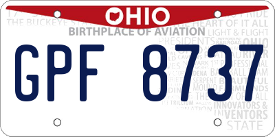 OH license plate GPF8737