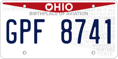 OH license plate GPF8741