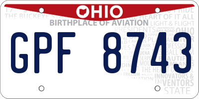OH license plate GPF8743