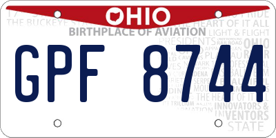 OH license plate GPF8744