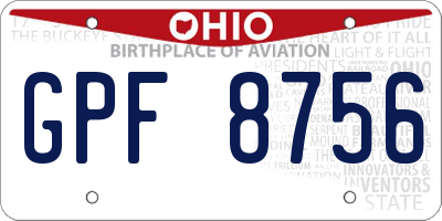 OH license plate GPF8756