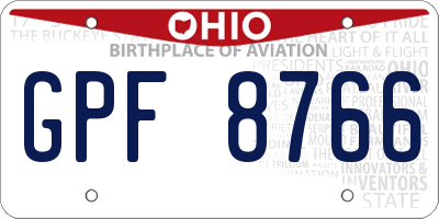 OH license plate GPF8766