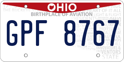 OH license plate GPF8767