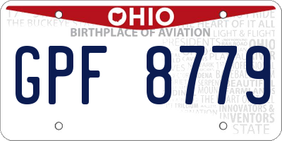 OH license plate GPF8779
