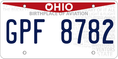 OH license plate GPF8782