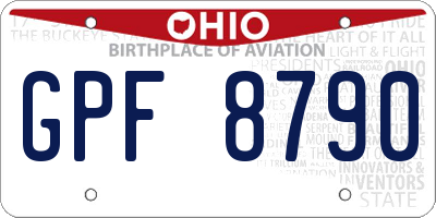 OH license plate GPF8790