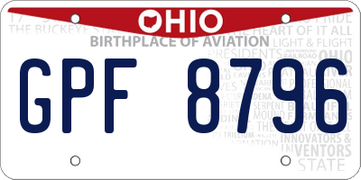 OH license plate GPF8796