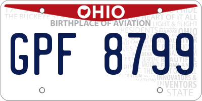 OH license plate GPF8799