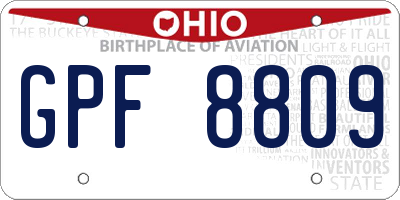 OH license plate GPF8809