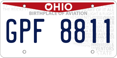 OH license plate GPF8811