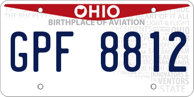 OH license plate GPF8812