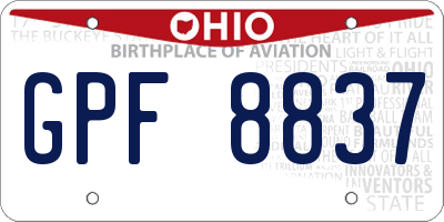 OH license plate GPF8837