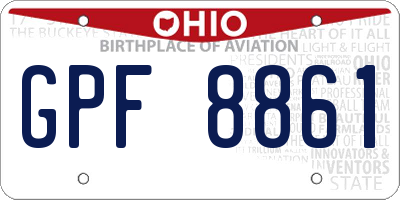 OH license plate GPF8861