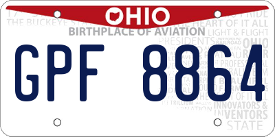 OH license plate GPF8864
