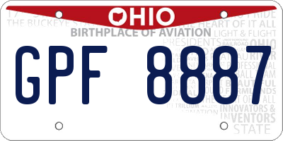 OH license plate GPF8887