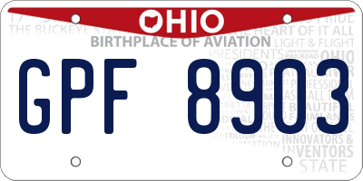 OH license plate GPF8903