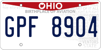 OH license plate GPF8904