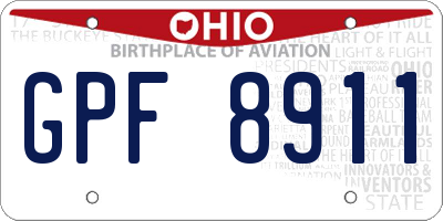 OH license plate GPF8911