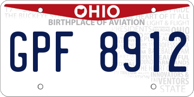 OH license plate GPF8912