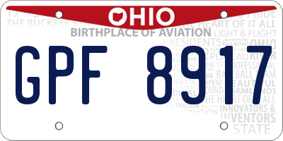 OH license plate GPF8917