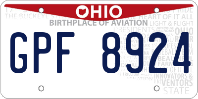OH license plate GPF8924