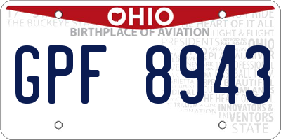 OH license plate GPF8943