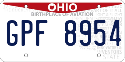 OH license plate GPF8954