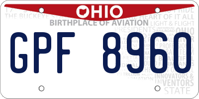 OH license plate GPF8960