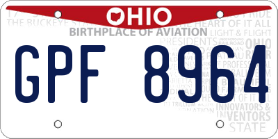 OH license plate GPF8964