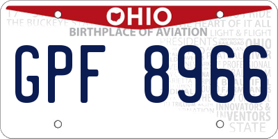 OH license plate GPF8966