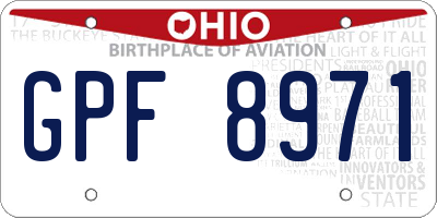 OH license plate GPF8971
