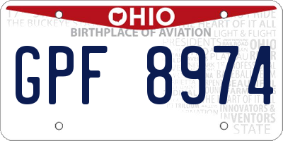 OH license plate GPF8974
