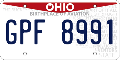 OH license plate GPF8991