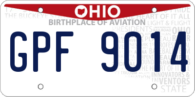 OH license plate GPF9014