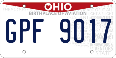 OH license plate GPF9017
