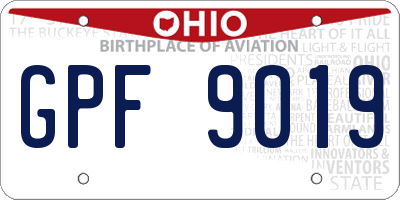 OH license plate GPF9019