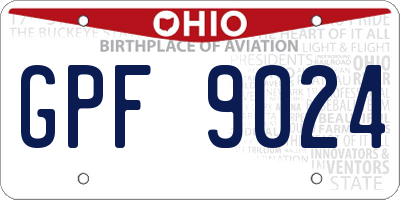 OH license plate GPF9024