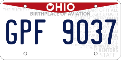 OH license plate GPF9037