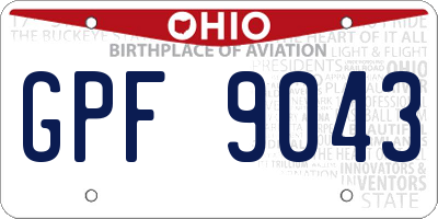 OH license plate GPF9043