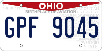 OH license plate GPF9045