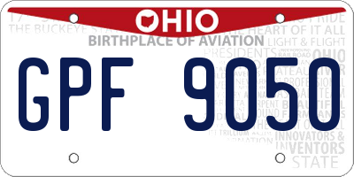 OH license plate GPF9050