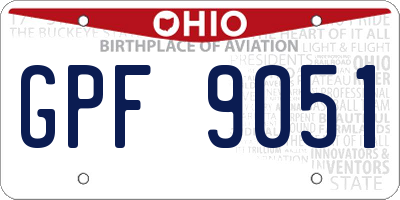 OH license plate GPF9051